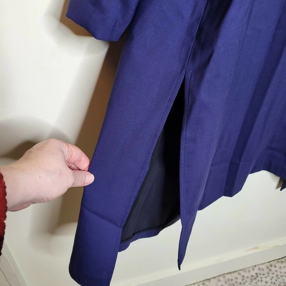 Pari Passu Wool Blend Side Split Jacket Fit D: "Modified Hour Glass" Navy - Picture 8 of 14